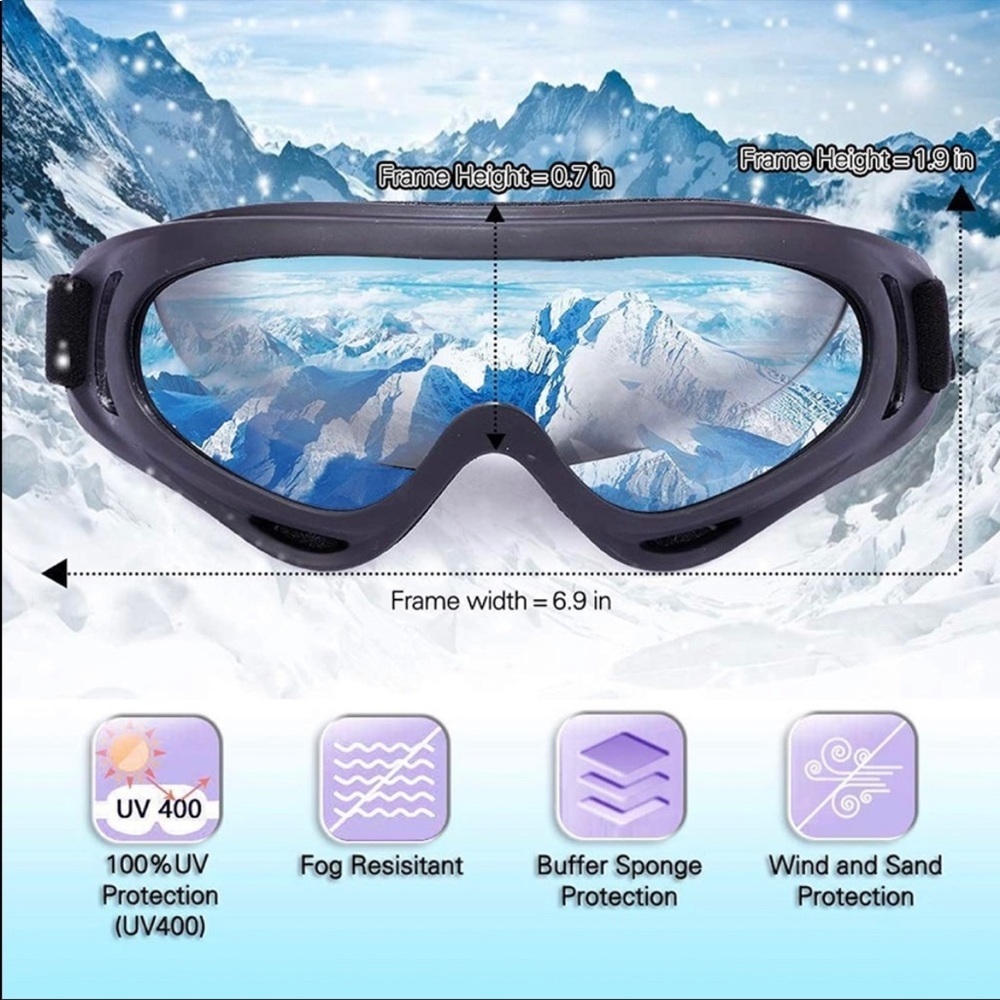 2-Pack Snow Ski Goggles, Snowboard Goggles